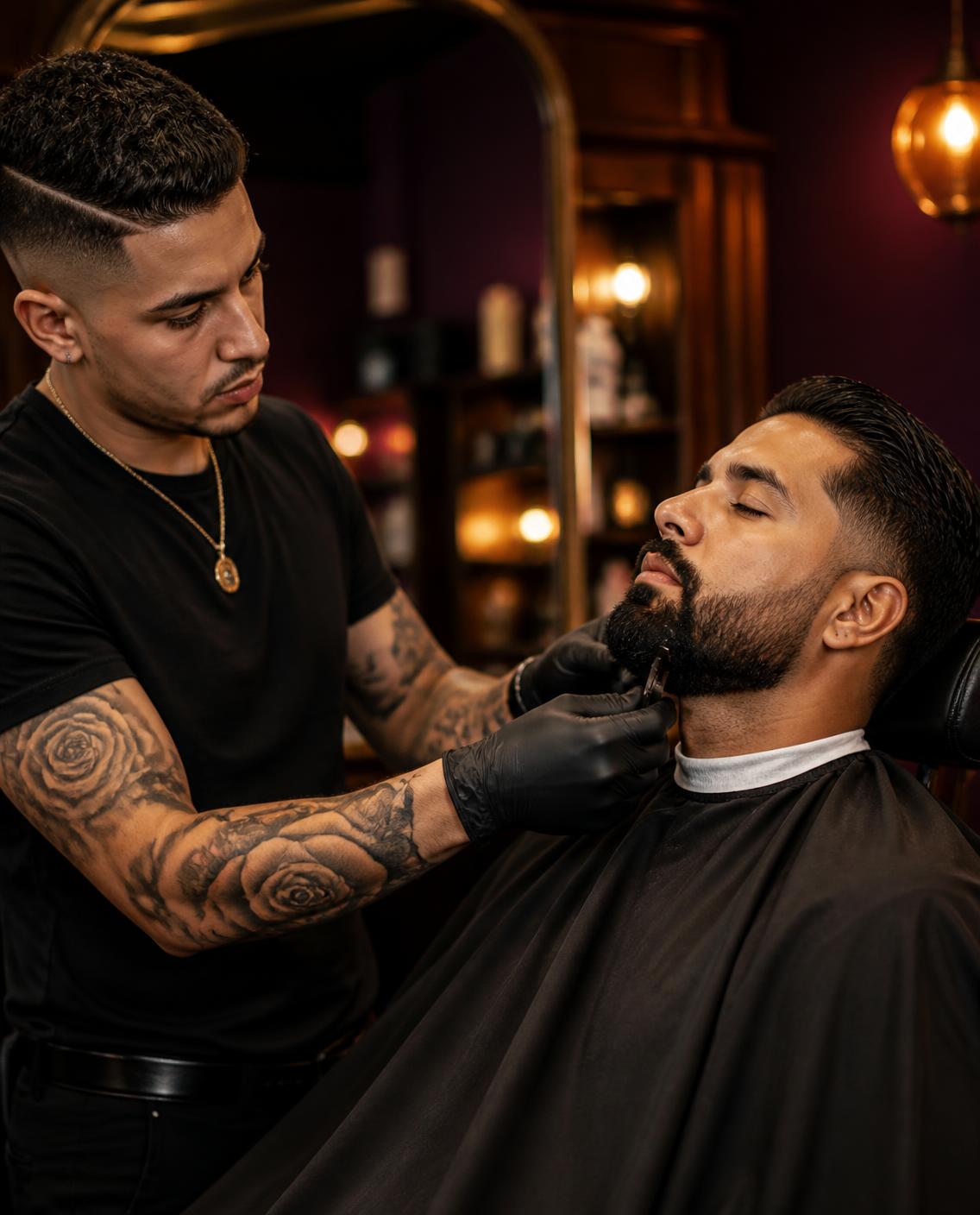 Fotografía ilustrativa de barba y perfilado